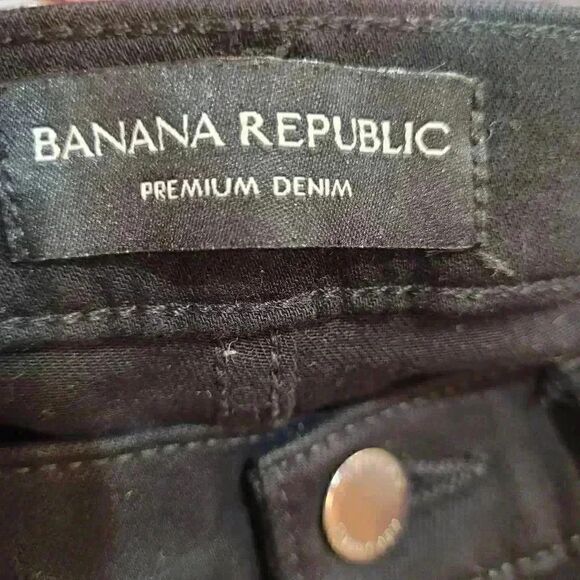 Banana Republic Women's Black Cotton/Spandex Mid-Rise Skinny Jeans - Picture 10 of 13